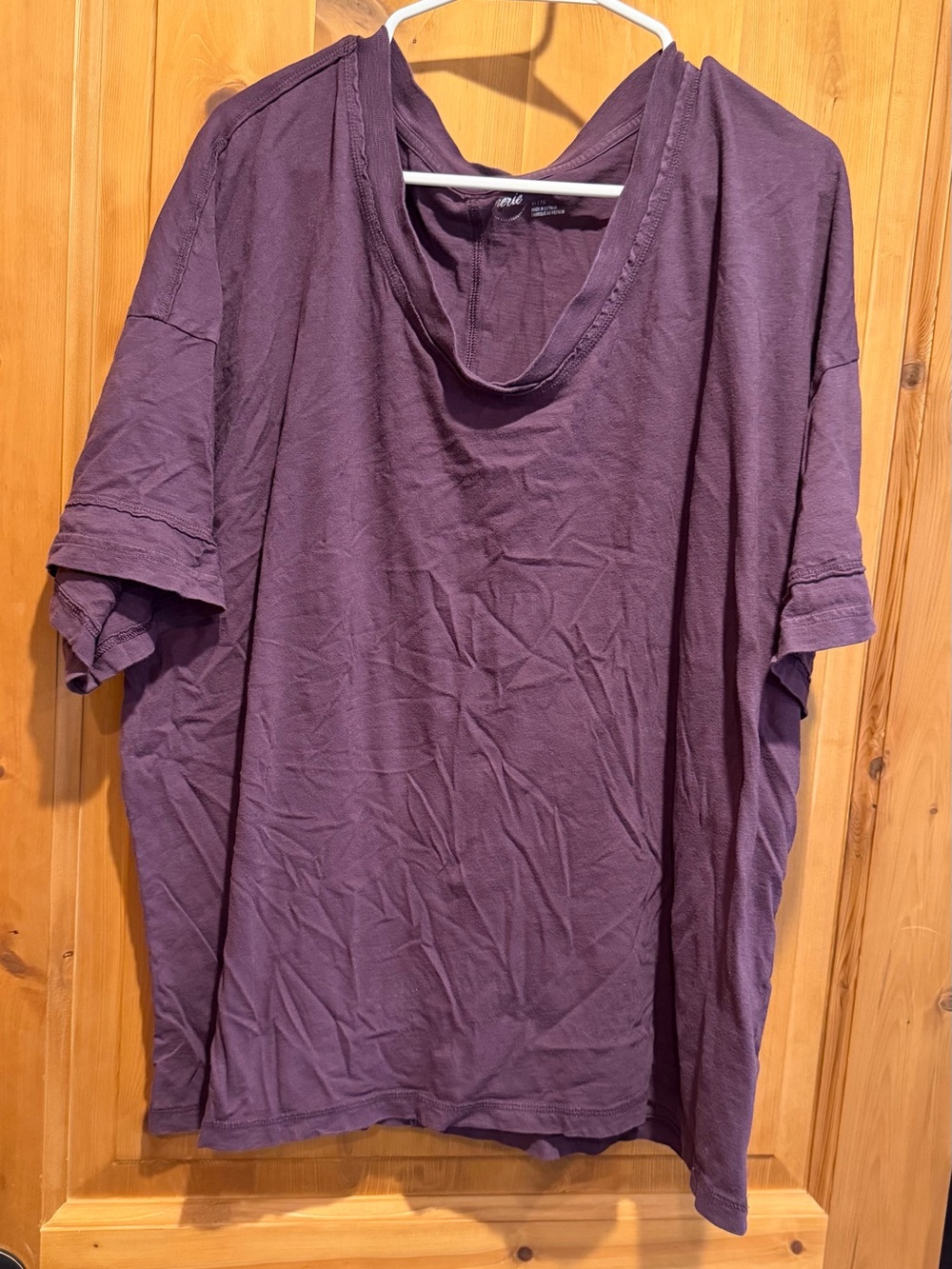 aerie Women’s Deep Plum Oversized Short-Sleeve Tee - XL